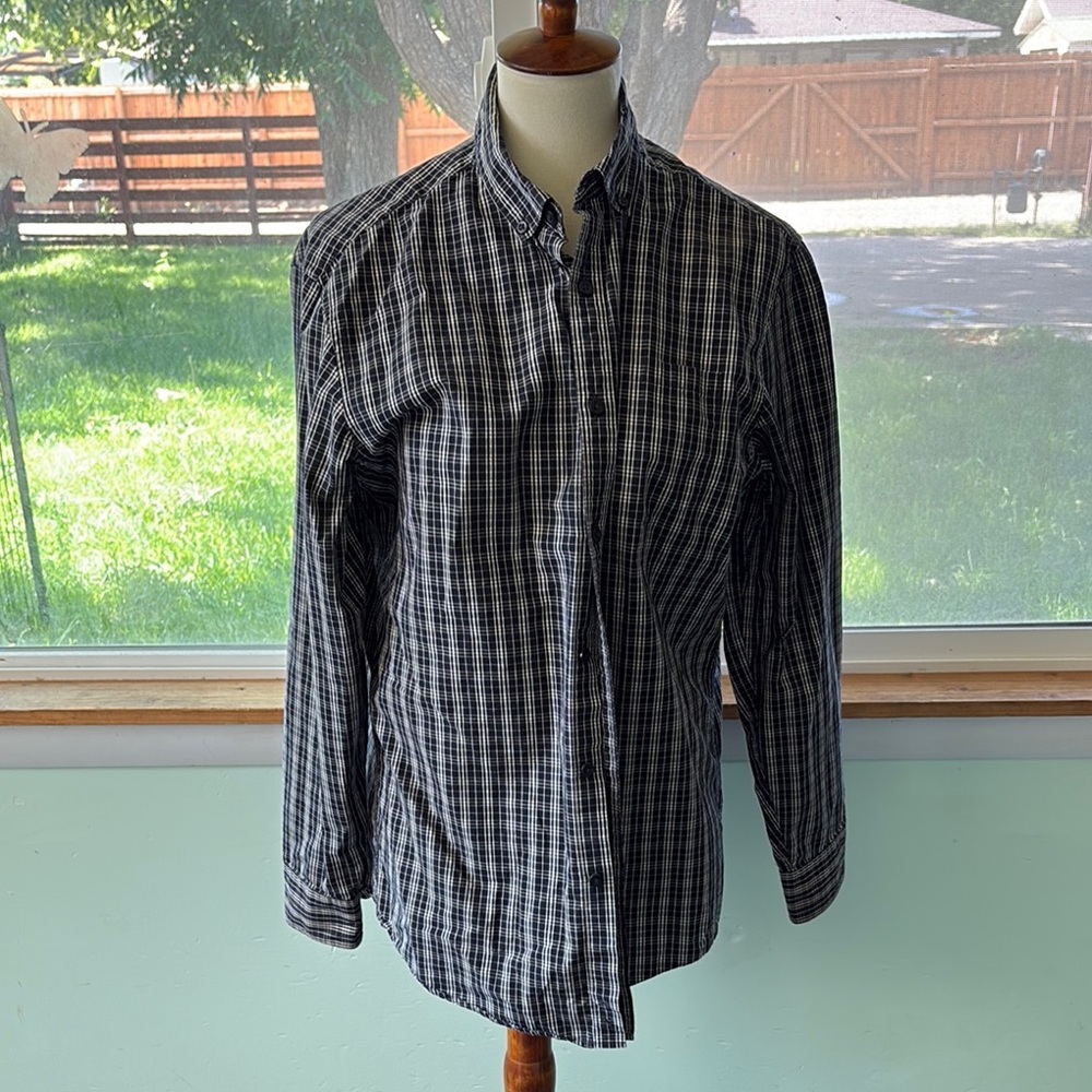Claiborne Black and White Button Down Shirt